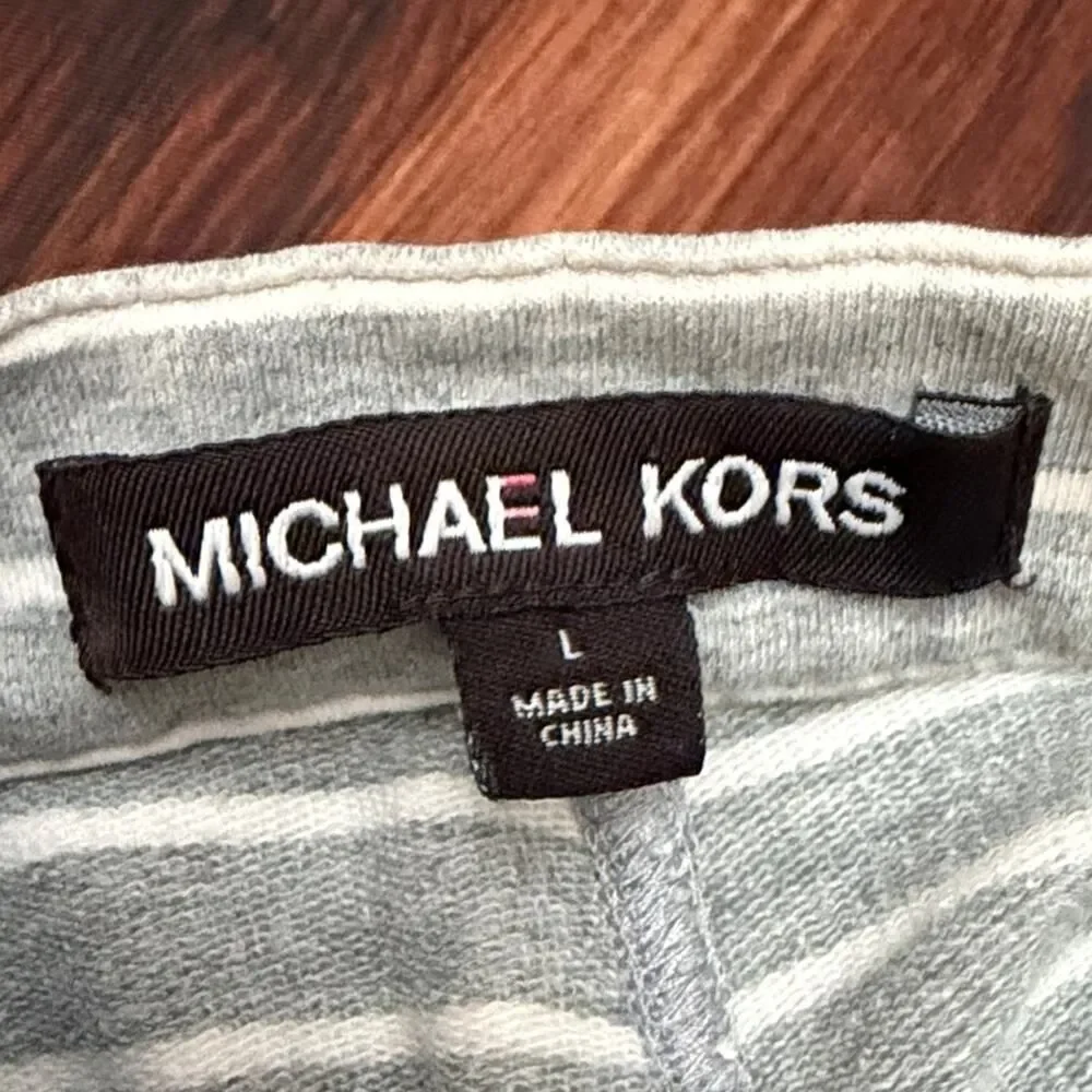 Michael Kors Gray Striped Women's Shorts Large